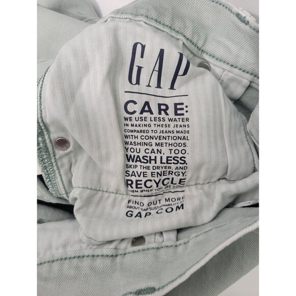 Gap Women's High Rise Stride Ankle  Wide Leg Jeans Ligh Green Size 33 - Picture 13 of 14
